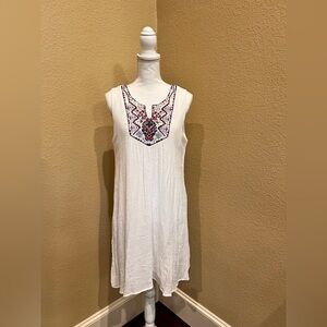 Luxology Embroidered Sleeveless Lightweight Dress